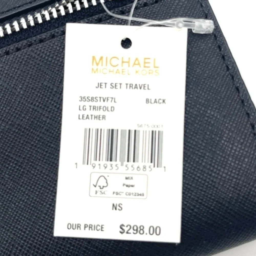 Michael Kors Large Trifold Wallet Black (NWT) - Picture 7 of 7